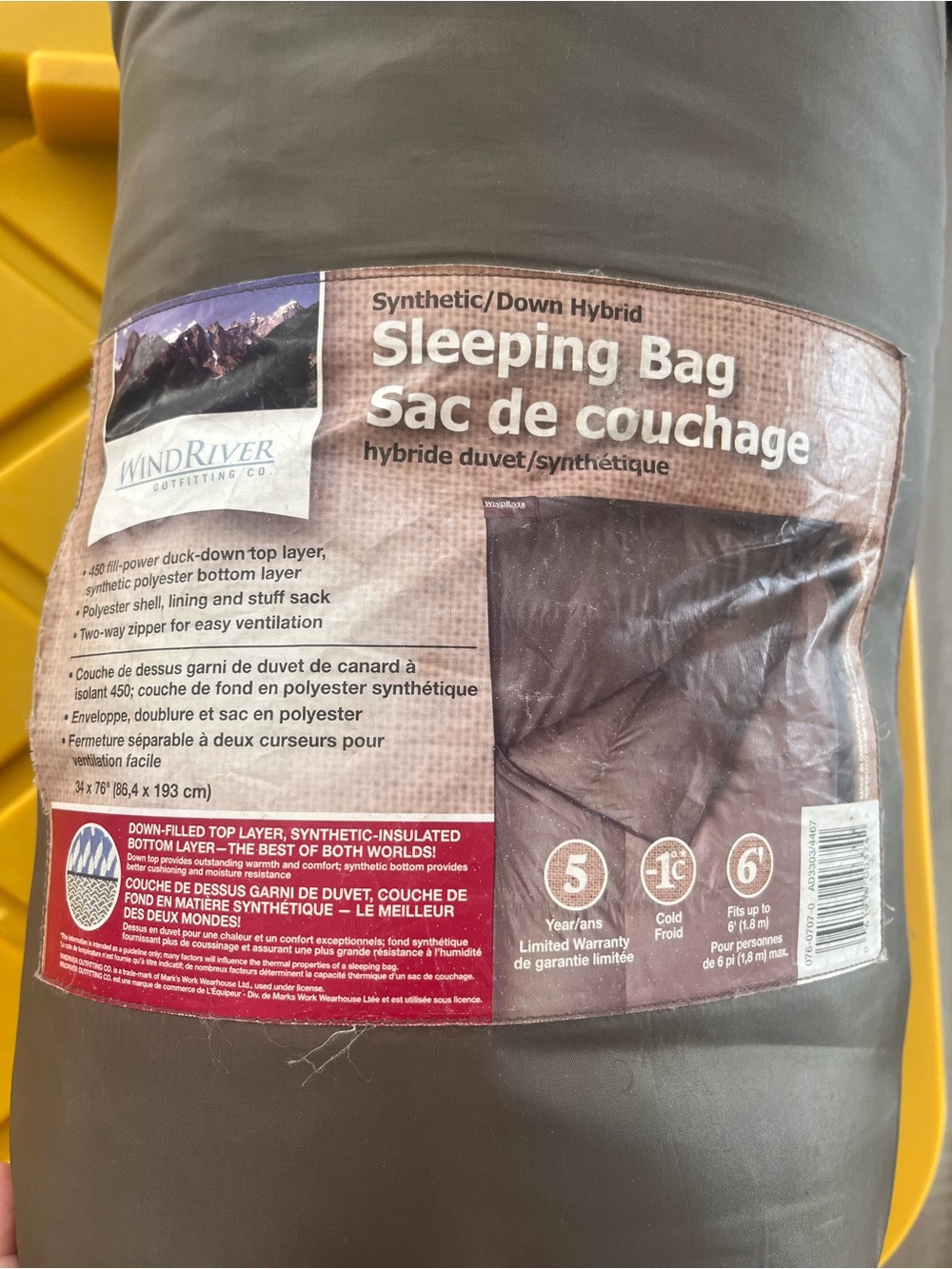 WindRiver Hybrid Sleeping Bag (-1°C / 30°F) – Down Top / Synthetic Bottom